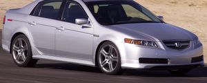 Preview wallpaper acura, tl, 2004, silver metallic, side view, style, cars, speed, sand