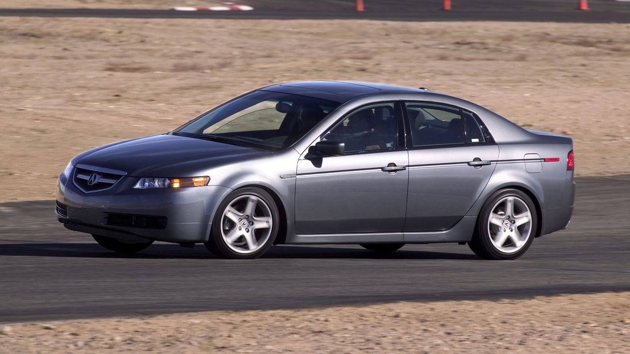 Wallpaper acura, tl, 2004, silver metallic, side view, style, cars, asphalt