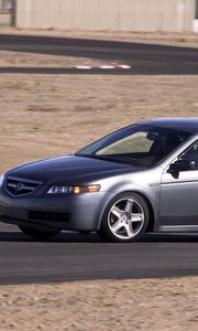 Preview wallpaper acura, tl, 2004, silver metallic, side view, style, cars, asphalt