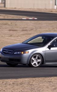 Preview wallpaper acura, tl, 2004, silver metallic, side view, style, cars, asphalt