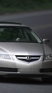 Preview wallpaper acura, tl, 2004, silver metallic, front view, style, cars, asphalt