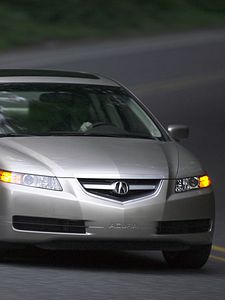 Preview wallpaper acura, tl, 2004, silver metallic, front view, style, cars, asphalt