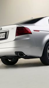 Preview wallpaper acura, tl, 2004, white metallic, side view, style, cars