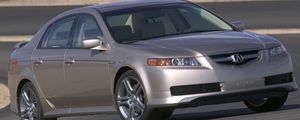 Preview wallpaper acura, tl, 2004, beige metallic, side view, style, cars, nature, asphalt