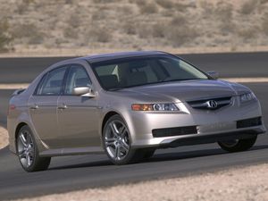 Preview wallpaper acura, tl, 2004, beige metallic, side view, style, cars, nature, asphalt