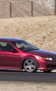 Preview wallpaper acura, tl, 2004, magenta metallic, side view, style, cars, speed, asphalt