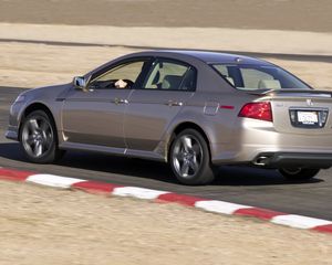 Preview wallpaper acura, tl, 2004, beige metallic, side view, style, cars, speed, rotation, route