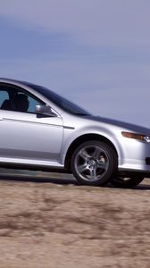 Preview wallpaper acura, tl, 2004, silver metallic, side view, style, cars, speed, nature