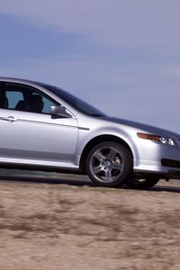 Preview wallpaper acura, tl, 2004, silver metallic, side view, style, cars, speed, nature