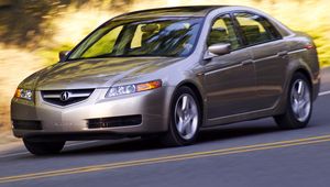 Preview wallpaper acura, tl, 2004, metallic gray, side view, style, cars, speed, nature