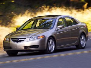 Preview wallpaper acura, tl, 2004, metallic gray, side view, style, cars, speed, nature