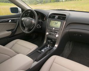 Preview wallpaper acura, tl, 2007, interior, salon, steering wheel, speedometer