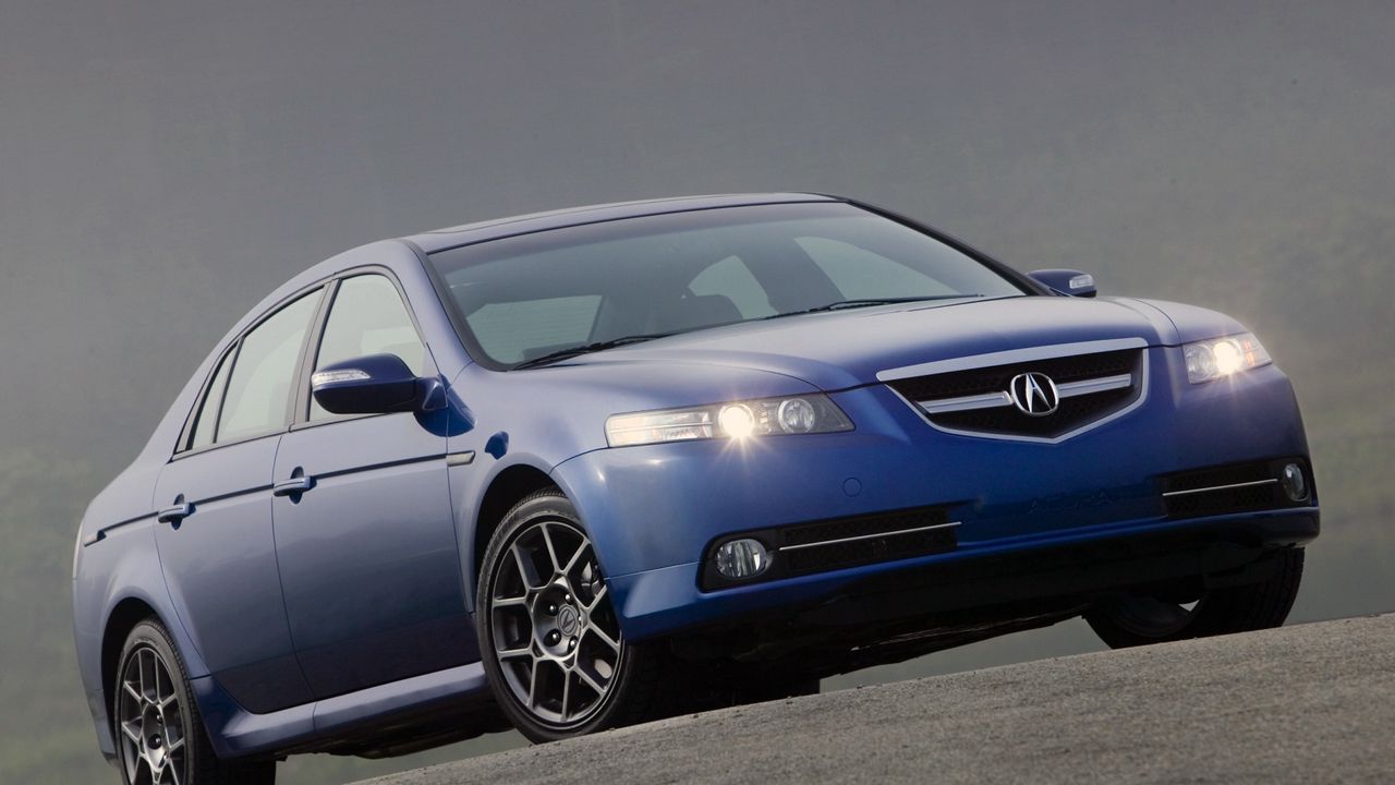 Wallpaper acura, tl, 2007, blue, front view, style, cars, asphalt