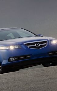 Preview wallpaper acura, tl, 2007, blue, front view, style, cars, asphalt