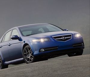 Preview wallpaper acura, tl, 2007, blue, front view, style, cars, asphalt