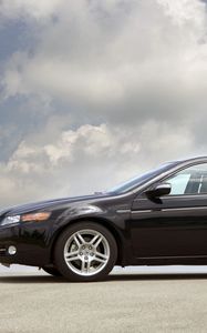 Preview wallpaper acura, tl, 2007, black, side view, style, cars, clouds