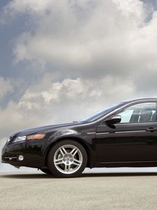 Preview wallpaper acura, tl, 2007, black, side view, style, cars, clouds