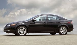 Preview wallpaper acura, tl, 2007, black, side view, style, cars, clouds