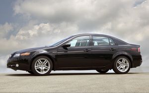Preview wallpaper acura, tl, 2007, black, side view, style, cars, clouds