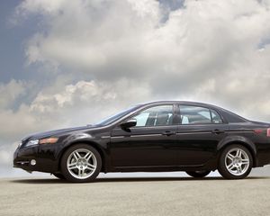 Preview wallpaper acura, tl, 2007, black, side view, style, cars, clouds