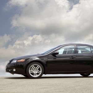 Preview wallpaper acura, tl, 2007, black, side view, style, cars, clouds