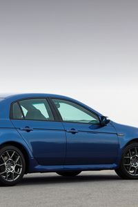 Preview wallpaper acura, tl, 2007, blue, side view, style, cars, sky, asphalt