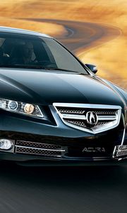 Preview wallpaper acura, tl, 2007, black, front view, style, cars, speed