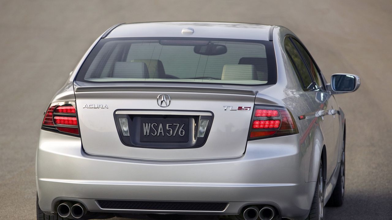 Wallpaper acura, tl, 2007, gray metallic, rear view, style, cars, asphalt