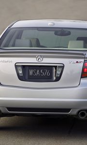 Preview wallpaper acura, tl, 2007, gray metallic, rear view, style, cars, asphalt