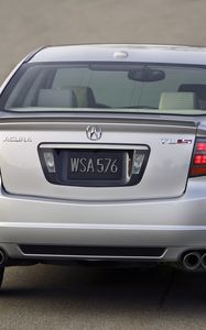 Preview wallpaper acura, tl, 2007, gray metallic, rear view, style, cars, asphalt