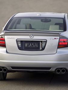 Preview wallpaper acura, tl, 2007, gray metallic, rear view, style, cars, asphalt