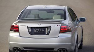 Preview wallpaper acura, tl, 2007, gray metallic, rear view, style, cars, asphalt