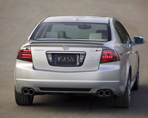 Preview wallpaper acura, tl, 2007, gray metallic, rear view, style, cars, asphalt