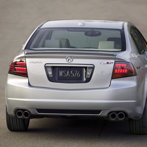 Preview wallpaper acura, tl, 2007, gray metallic, rear view, style, cars, asphalt