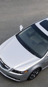 Preview wallpaper acura, tl, 2007, metallic silver, top view, style, cars, asphalt