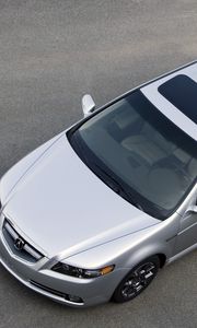 Preview wallpaper acura, tl, 2007, metallic silver, top view, style, cars, asphalt