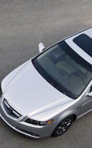 Preview wallpaper acura, tl, 2007, metallic silver, top view, style, cars, asphalt