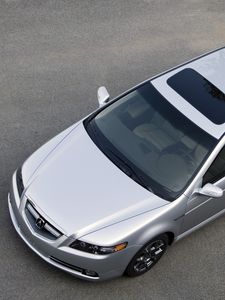 Preview wallpaper acura, tl, 2007, metallic silver, top view, style, cars, asphalt