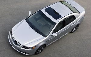 Preview wallpaper acura, tl, 2007, metallic silver, top view, style, cars, asphalt