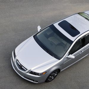 Preview wallpaper acura, tl, 2007, metallic silver, top view, style, cars, asphalt