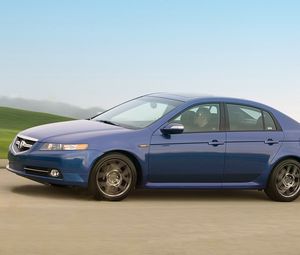 Preview wallpaper acura, tl, 2007, blue, side view, style, cars, speed, nature