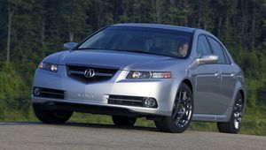 Preview wallpaper acura, tl, 2007, silver metallic, front view, style, cars, trees, asphalt