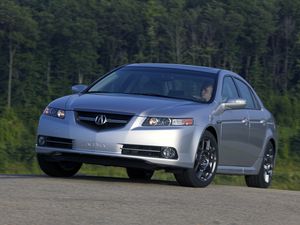 Preview wallpaper acura, tl, 2007, silver metallic, front view, style, cars, trees, asphalt