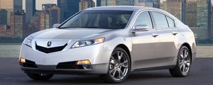 Preview wallpaper acura, tl, 2008, silver metallic, front view, style, cars, city, water