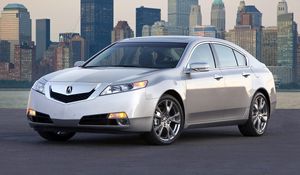 Preview wallpaper acura, tl, 2008, silver metallic, front view, style, cars, city, water