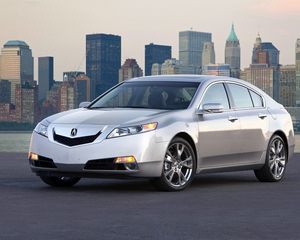 Preview wallpaper acura, tl, 2008, silver metallic, front view, style, cars, city, water