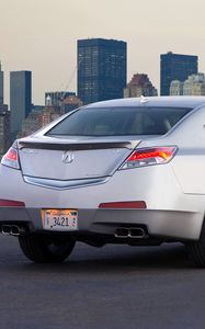 Preview wallpaper acura, tl, 2008, metallic silver, rear view, car, style, city, asphalt