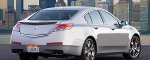 Preview wallpaper acura, tl, 2008, metallic silver, rear view, car, style, city, asphalt