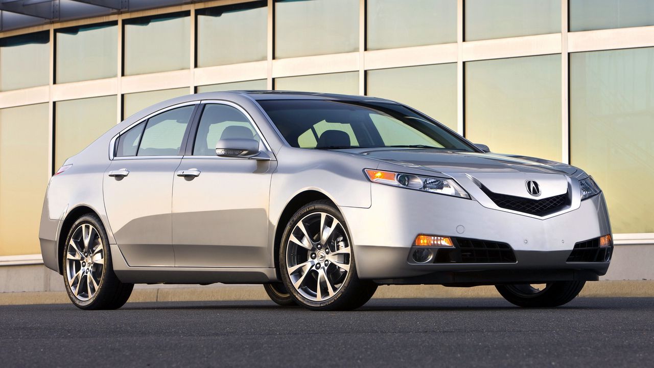 Wallpaper acura, tl, 2008, silver metallic, side view, style, cars, building