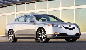 Preview wallpaper acura, tl, 2008, silver metallic, side view, style, cars, building